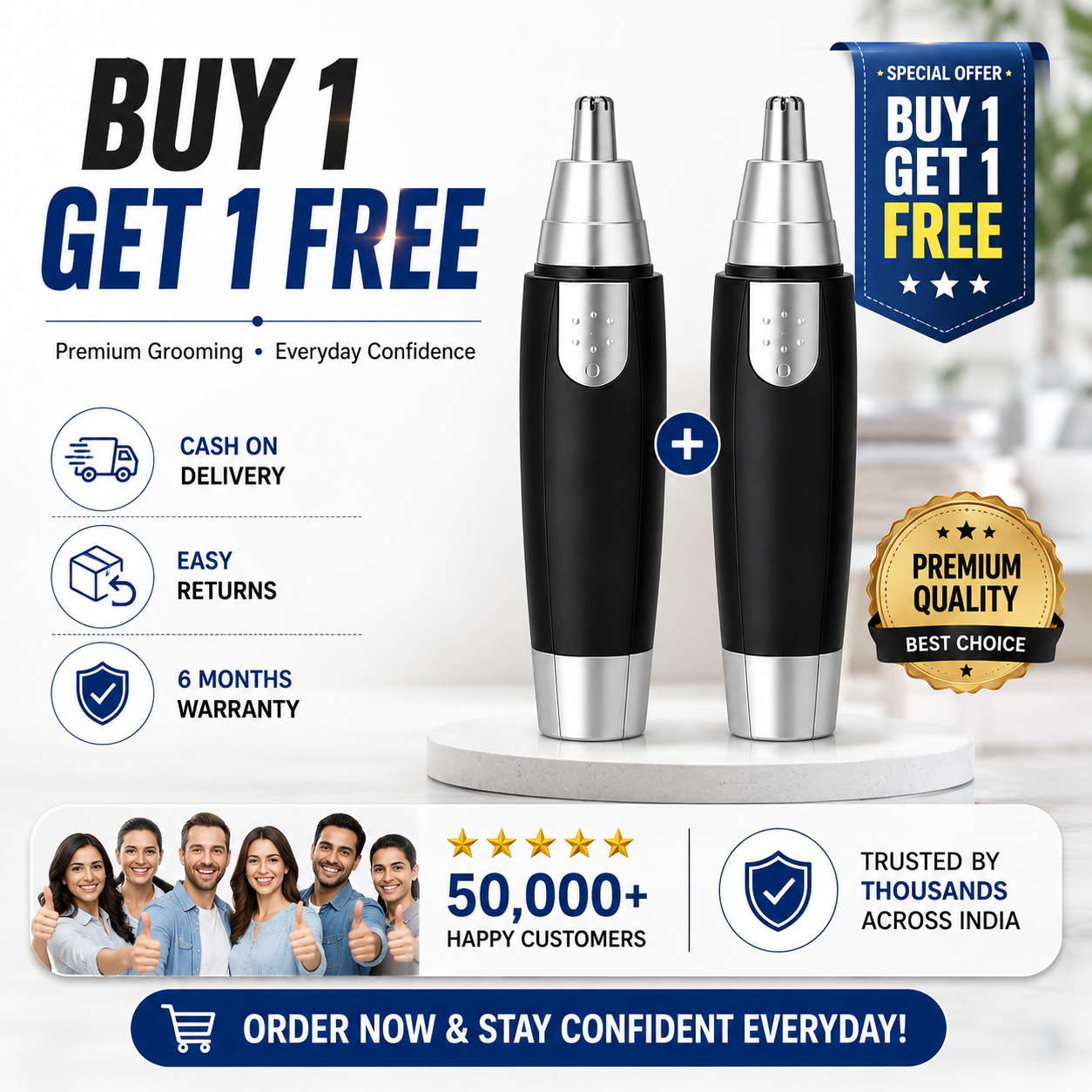 Unisex Nose & Ear Hair Trimmer | Buy 1 Get 1 Free